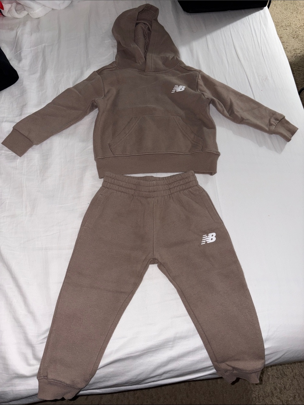 New Balance Kids Taupe Hoodie & Joggers Set